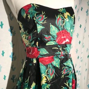 Rose Print Floral Party Dress